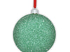 Palla di Natale "Photo Snow Flake Green" (7,5x7,5) verde con glitter - retro