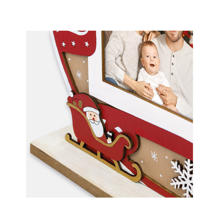 Cornice in legno con decorazione natalizia "Luster" (10x15) - Art. CH656