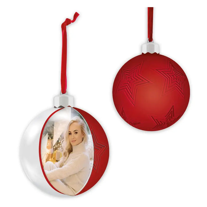 Palla di natale "Photo Red Star" (10x10) - Art. SF126R