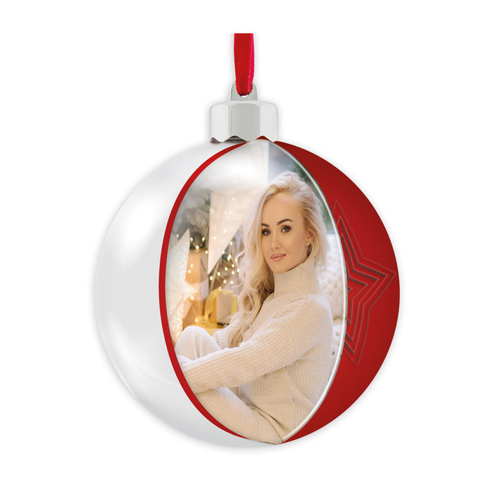 Palla di natale "Photo Red Star" (10x10) - Art. SF126R