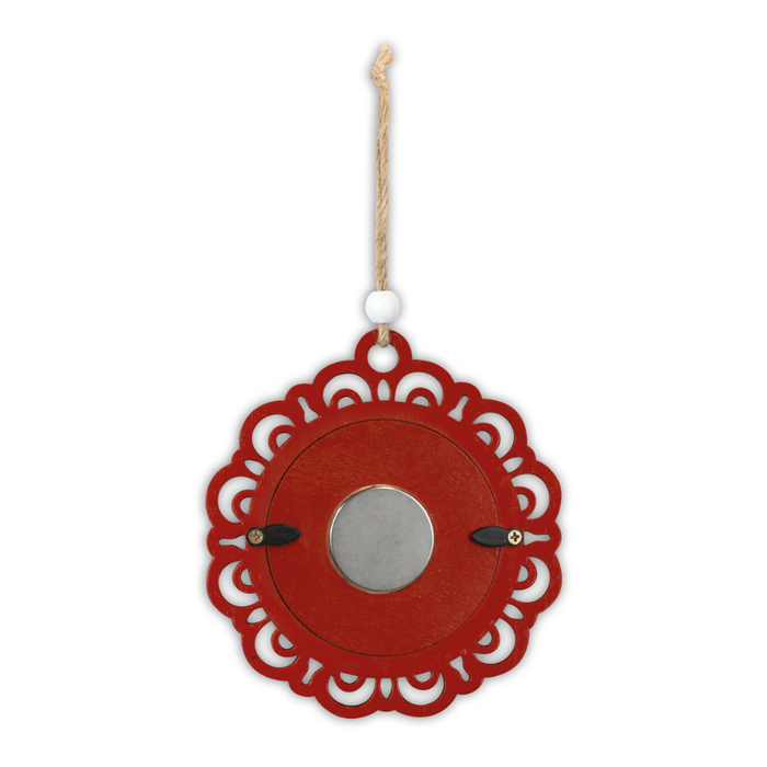 Decorazione natalizia in legno "Birken Red" (7x7) - Art. LG74R