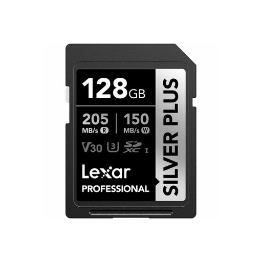 Lexar SD 128GB Silver Plus V30 fronte