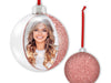 Palla di Natale "Photo Snow Flake Pink" (7,5x7,5) rosa glitterato