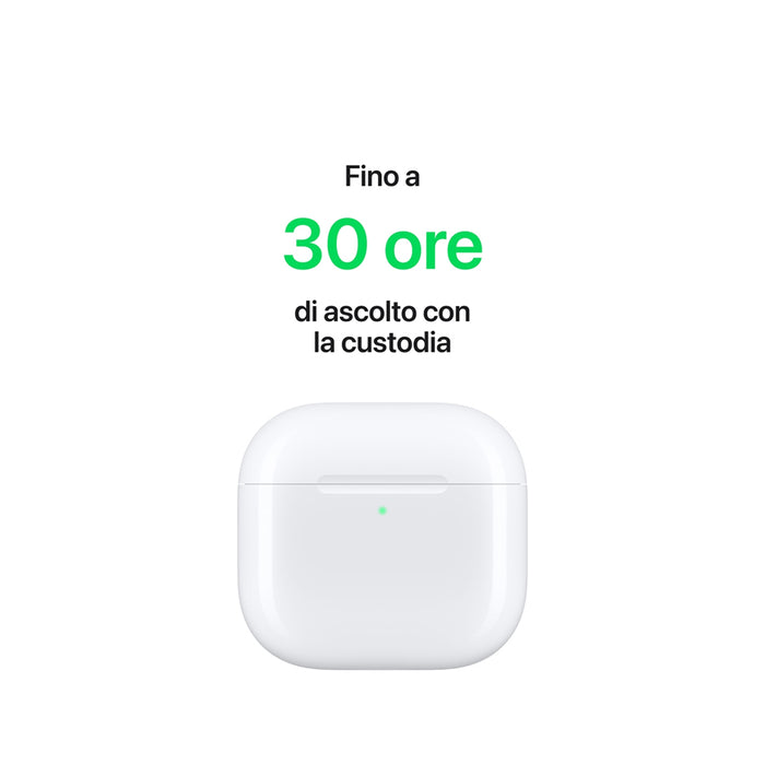 Apple Airpods 4 con cancellazione del rumore attiva autonomia 30 ore