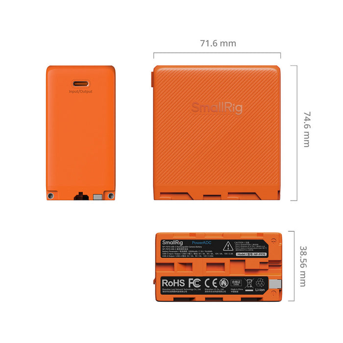 SmallRig Power Solution (Per NP-F970) - Art. SR4576 - dimensioni