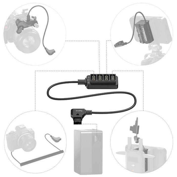 SmallRig 4831 Cavo di Alimentazione D-Tap 1-to-4