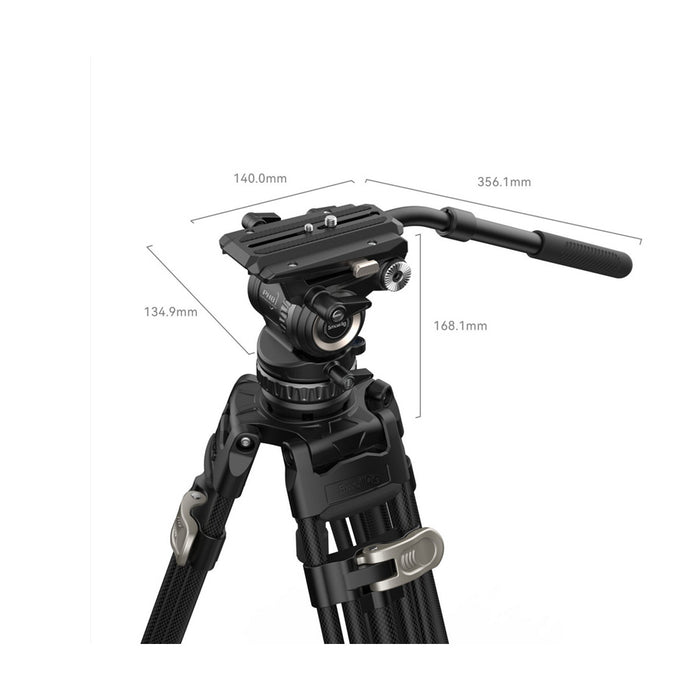 SmallRig Kit treppiede video in fibra di carbonio FreeBlazer Counterbalance AD-Pro8 - Art. SR4465 dimensioni testa