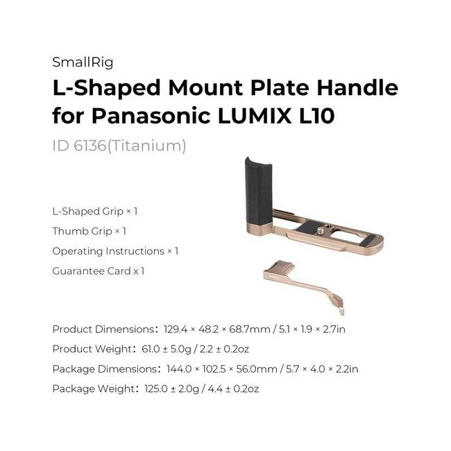 SmallRig 6136 L-Shaped Mount Plate Titanium
