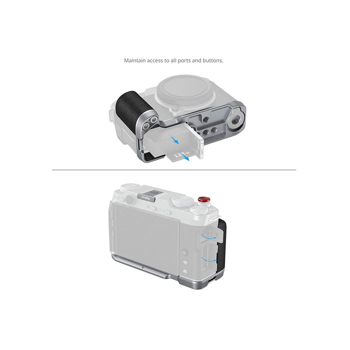 SMALLRIG MOUNT PLATE WITH SILICONE HANDLE SILVER (FUJI X-M5)