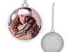 Palla di Natale "Photo Christmas Silver" argento con glitter (8,5x8,5)