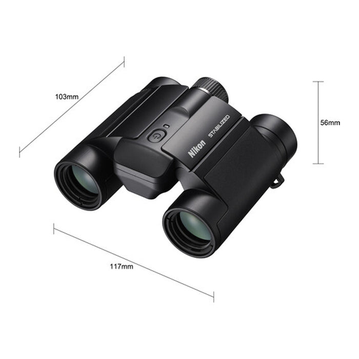Nikon binocolo stabilizzato 10x25 S dimensioni