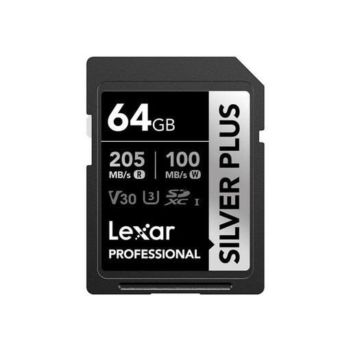 Lexar SD 64GB Silver Plus V30 205 mb/s