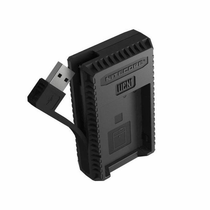 Nitecore UCN1 caricabatterie doppio LCD per Canon (LP-E6/LP-E6N/LP-E8) retro