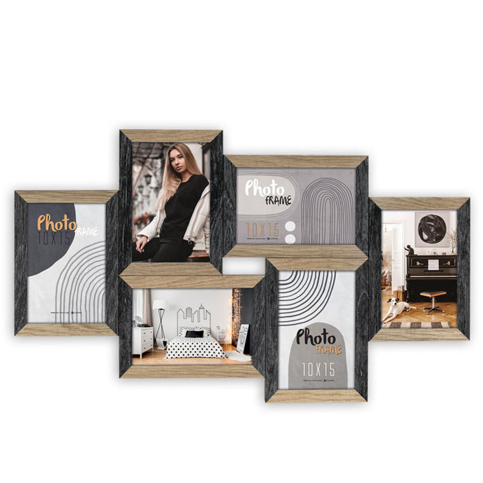 Cornice multipla in legno "Vercelli Black" (6x10x15) - Art. DN688B