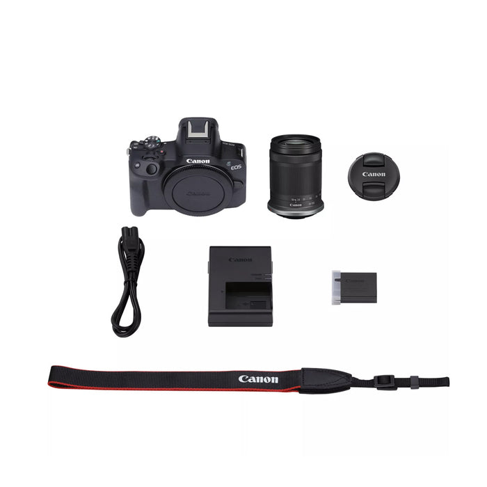 Canon EOS R50 + RF 18-150mm F3.5-6.3 IS STM (contenuto della confezione) - Garanzia Canon Italia