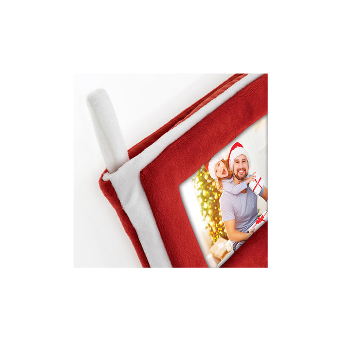 Calza natalizia in tessuto con foto (10x15) - Art. TT23