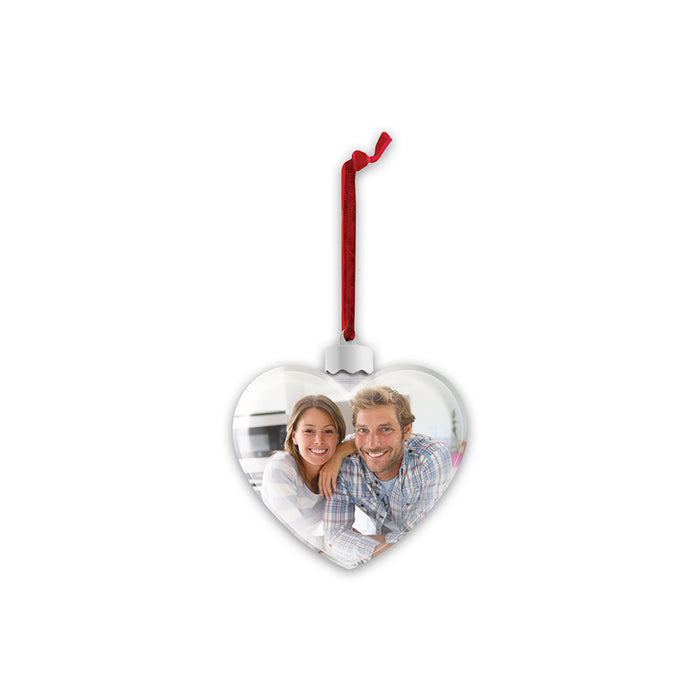 Palla di Natale a forma di cuore trasparente "Lovely Heart Transparent" (10x8,5) - Art. SF6HT