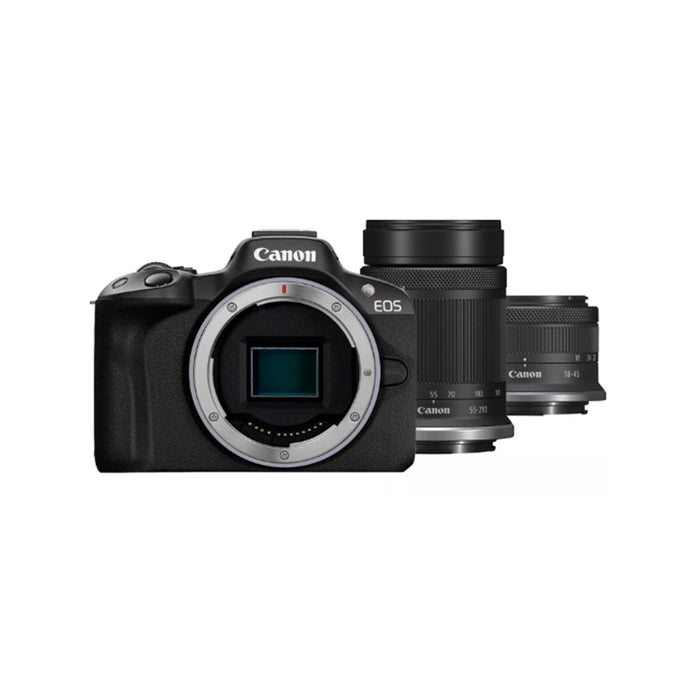 Canon EOS R50 + obiettivi RF-S 18-45mm IS STM Lens e RF-S 55-210mm IS STM - Garanzia Canon Italia