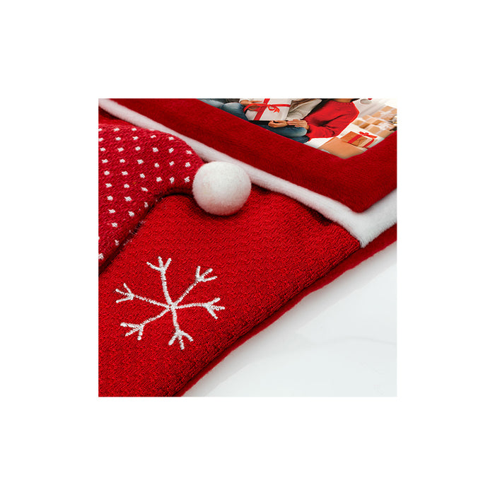 Calza natalizia in tessuto con foto (10x15) - Art. TT34