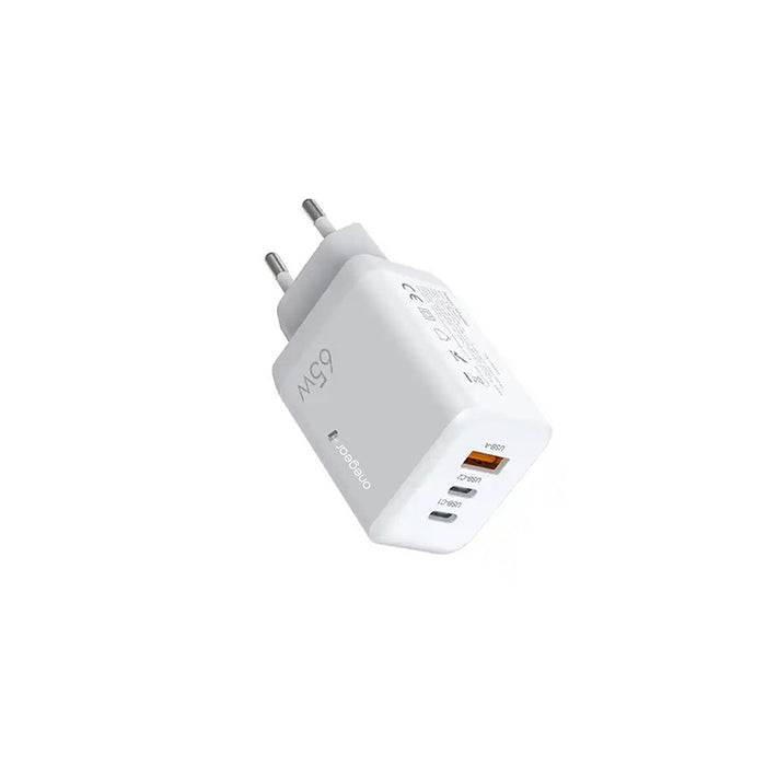 OneGear Action Charger 65W 3 porte (1 USB 2 Type C) - Bianco
