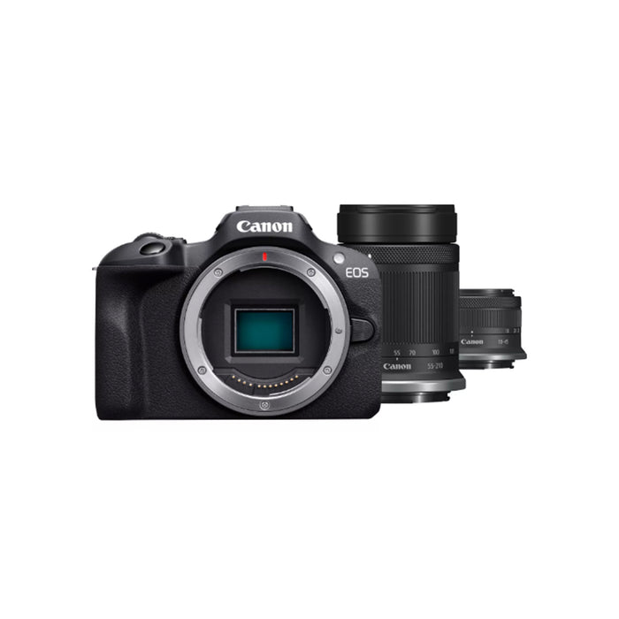 Canon EOS R100 + obiettivi RF-S 18-45mm IS STM + RF-S 55-210mm IS STM - Garanzia Canon Italia